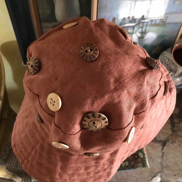 Barneys New York Vintage Brown Button Bucket Hat main image 5